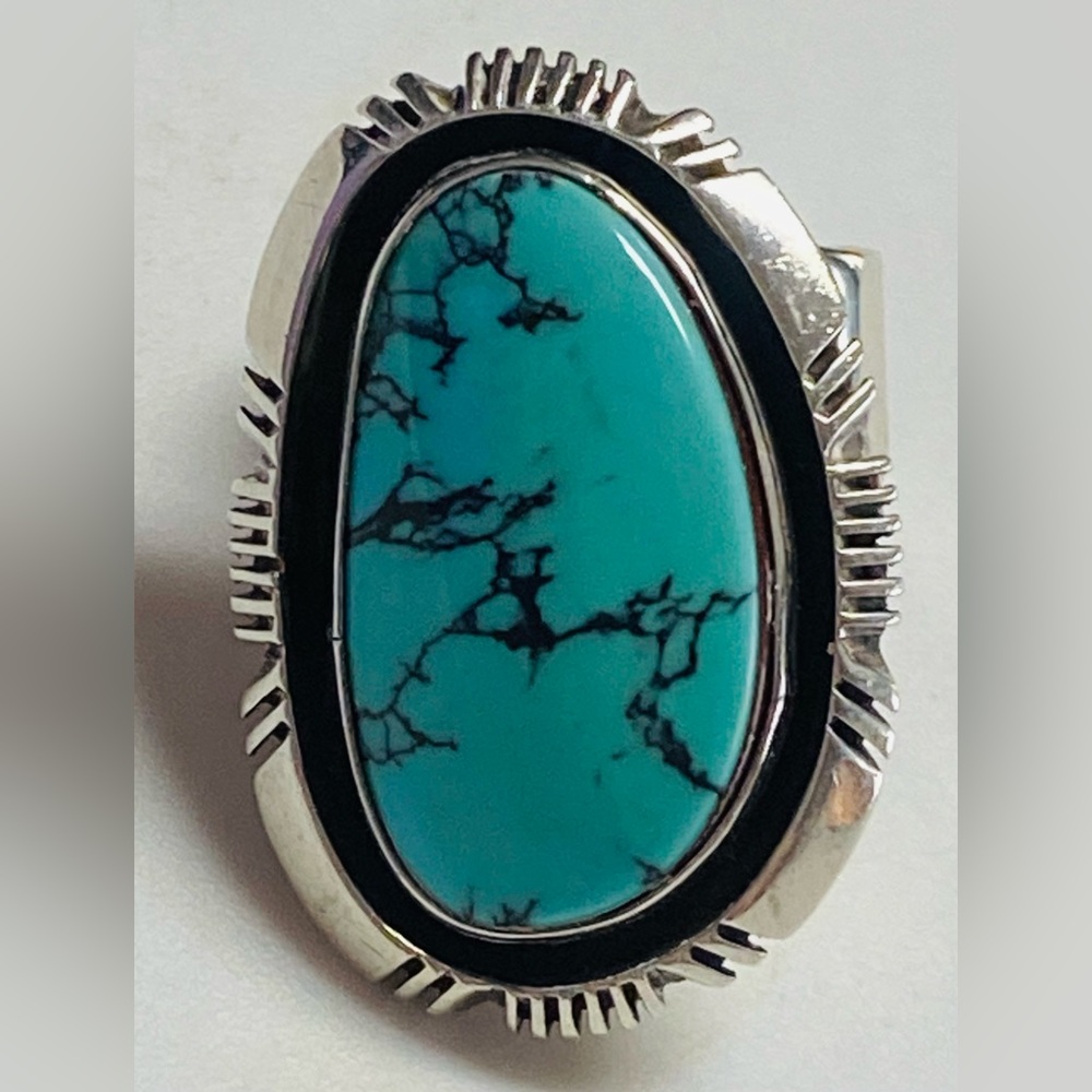 LOVELY Carol Felley Sterling Silver Authentic Turquoise Ring Vintage Sz 7